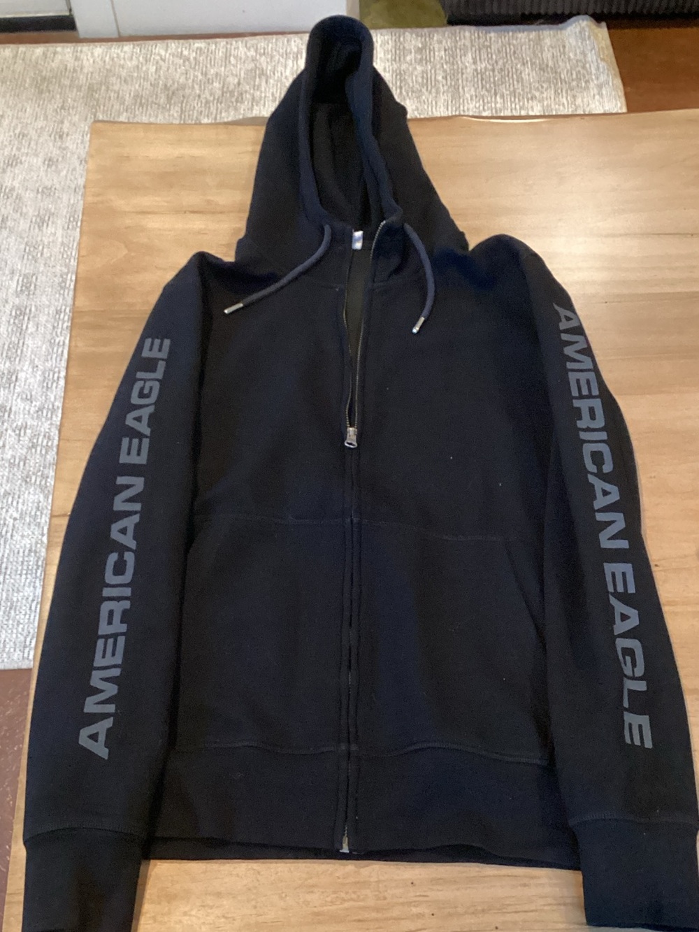 American Eagle Outfitters Black Hoodie with Tag Detail